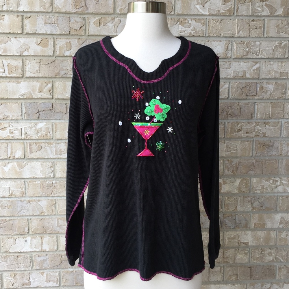 The Quacker Factory Embroidered Long Sleeves Top🌸